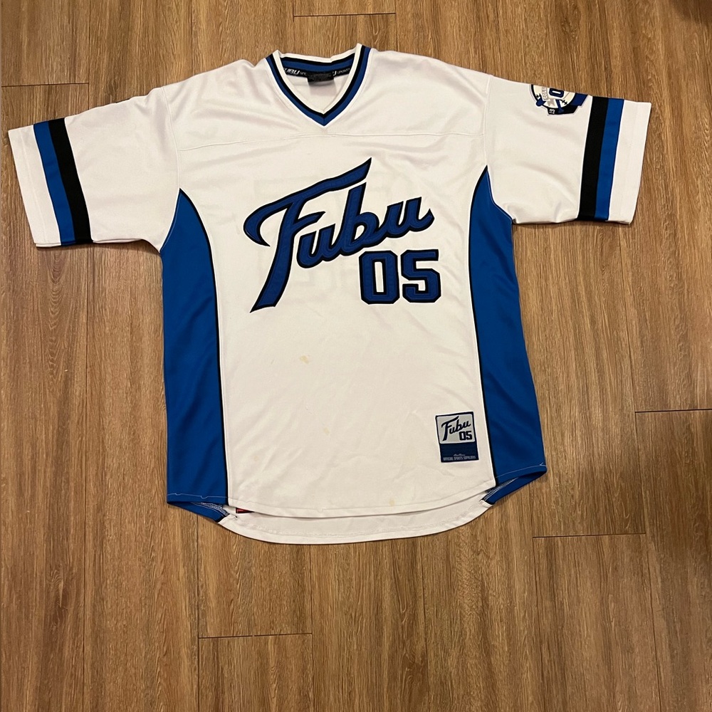 FUBU White and Blue Sports Jersey